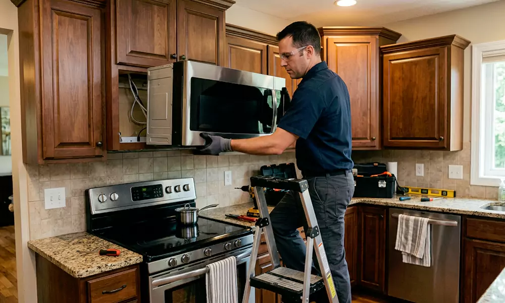Microwave Installation in Wilmington, MA